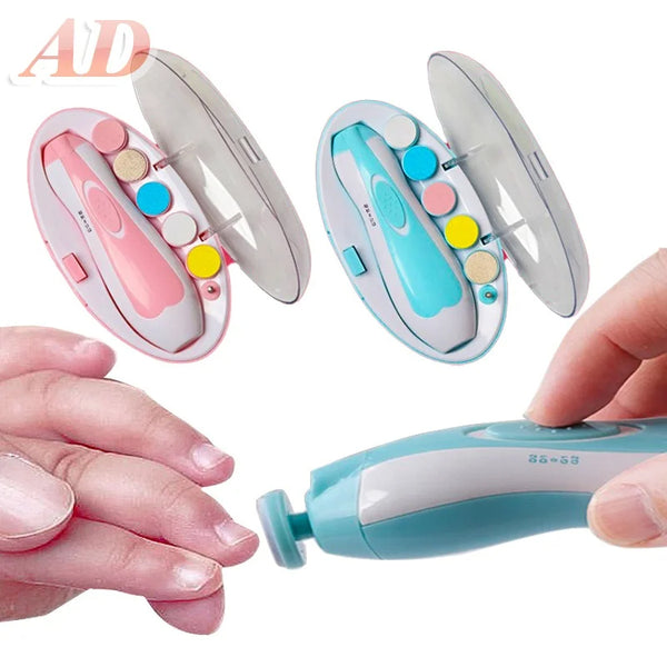 Baby electric nail grinder, available in pink and blue