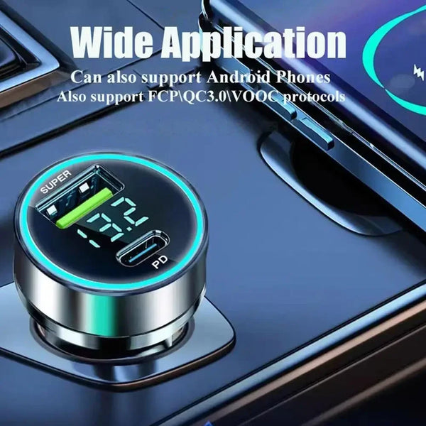 USB Car Charger 120W USB Type C Fast Charging Mobile Phone Car