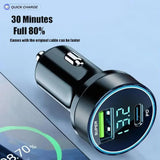 USB Car Charger 120W USB Type C Fast Charging Mobile Phone Car