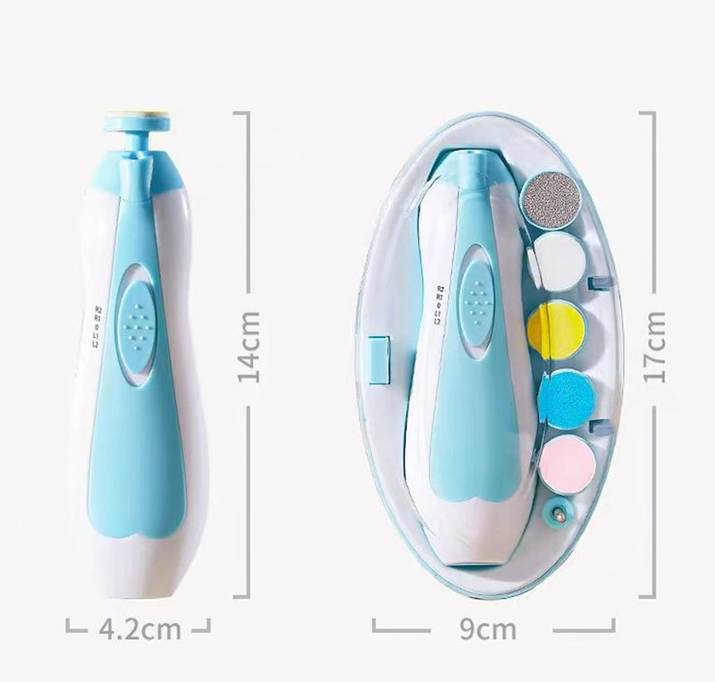 Baby electric nail grinder, available in pink and blue